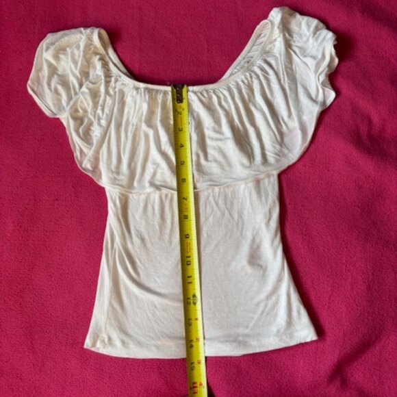 Garage White Top with Ruffle Ladies Junior Size XS - Picture 10 of 11